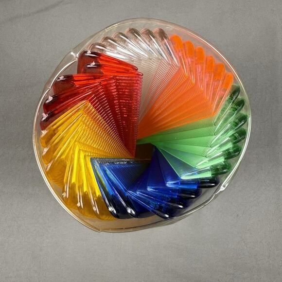 Vintage Placo Mademoiselle Translucent Hair Combs Plastic W/ Original Container main image 13